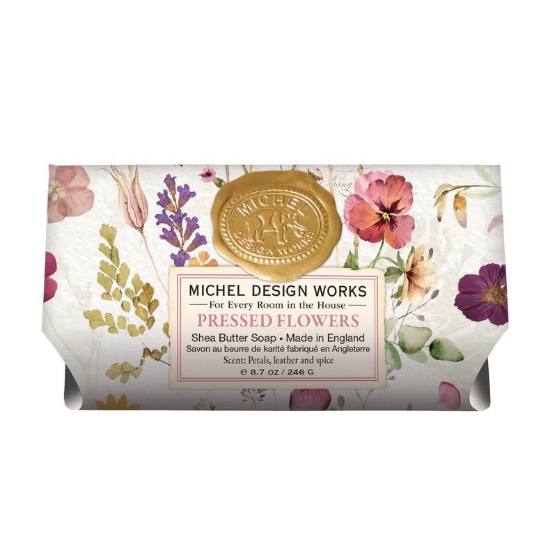 6 STK PRESSED FLOWERS LARGE BATH SOAP BAR